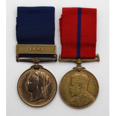 1887 Police Jubilee Medal (Clasp - 1897) and 1902 Police Coronation Medal - PC. T. Guest, X Division (Kilburn), Metropolitan Police