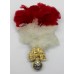 Royal Regiment of Fusiliers Anodised (Staybrite) Cap Badge with Feather Hackle/Plume