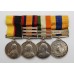 Queen's Sudan, QSA (Clasps - Cape Colony, Paardeberg, Johannesberg), KSA (Clasps - South Africa 1901, South Africa 1902) and Khedives Sudan (Clasps - The Atbara) Medal Group of Four - Serjt. J. Playle, Lincolnshire Regiment