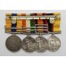 Queen's Sudan, QSA (Clasps - Cape Colony, Paardeberg, Johannesberg), KSA (Clasps - South Africa 1901, South Africa 1902) and Khedives Sudan (Clasps - The Atbara) Medal Group of Four - Serjt. J. Playle, Lincolnshire Regiment