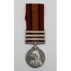 Queen's South Africa Medal (Clasps - Relief of Kimberley, Paardeberg, Driefontein) - Pte. W. Harris, 1st Bn. Welsh Regiment - Wounded 10/03/1900 (Driefontein)