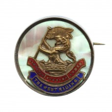 West Riding Regiment (Duke of Wellington's) Mother of Pearl and Silver Rim Sweetheart Brooch