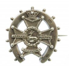 Boer War Sherwood Foresters (Derbyshire Regiment) 1899 Hallmarked Silver Horseshoe Sweetheart Brooch