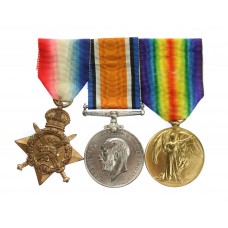 WW1 1914 Mons Star Medal Trio - Pte. J. Price, Royal Army Medical Corps - Wounded