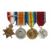 WW1 1914 Mons Star Trio and 1935 Silver Jubilee Medal Group of Four - Pte. R.E. Webb, Norfolk Regiment