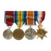 WW1 1914 Mons Star Trio and 1935 Silver Jubilee Medal Group of Four - Pte. R.E. Webb, Norfolk Regiment