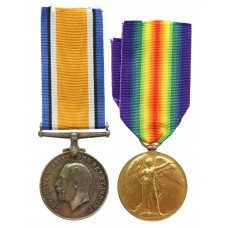 WW1 British War & Victory Medal Pair - Pte. A.U. James, Somerset Light Infantry