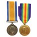 WW1 British War & Victory Medal Pair - Pte. A.U. James, Somerset Light Infantry