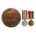 WW1 Mercantile Marine Medal Pair and Memorial Plaque - Mess Room Steward John William Middleton, S.S. Romeo