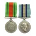 WW2 Defence Medal & EIIR Royal Observer Corps Medal Pair with 2 Hallmarked Silver Doncaster Rescue Station Mines Rescue Service Medallions - Leading Observer J.E. Jones