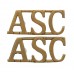 Pair of Army Service Corps (A.S.C.) Shoulder Titles