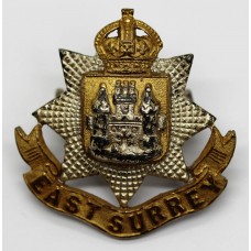 East Surrey Regiment Officer's Cap Badge - King's Crown