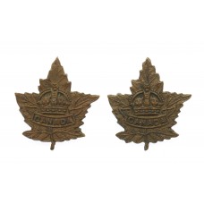 Pair of Canadian WW2 General Service Collar Badges