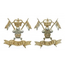 Pair of 9th/12th Royal Lancers Anodised (Staybrite) Collar Badges