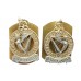 Pair of Queen's Royal Irish Hussars Anodised (Staybrite) Collar Badges