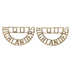 Pair of Queen's Own Highlanders (Q.O./HIGHLANDERS) Anodised (Staybrite) Shoulder Titles