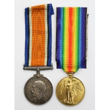 WW1 British War & Victory Medal Pair - Pte. W.J.S. Burrows, Army Service Corps