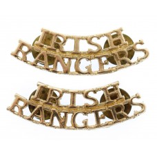 Pair of Royal Irish Rangers (IRISH/RANGERS) Anodised (Staybrite) Shoulder Titles