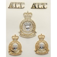 Army Catering Corps (A.C.C.) Anodised (Staybrite) Badge Set