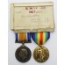 WW1 British War & Victory Medal Pair - Pte. J.W. Busby, Essex Regiment - Wounded