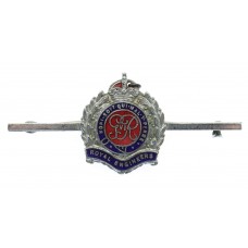 George VI Royal Engineers Enamelled Sweetheart Brooch - King's Crown