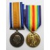 WW1 British War & Victory Medal Pair - Pte. J.W. Busby, Essex Regiment - Wounded