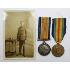 WW1 British War & Victory Medal Pair - Pte. W.H. Swanborough, 14th (West of England Bantams) Bn. Gloucestershire Regiment