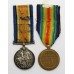 WW1 British War & Victory Medal Pair - Pte. W.H. Swanborough, 14th (West of England Bantams) Bn. Gloucestershire Regiment