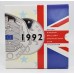 Royal Mint 1992 United Kingdom Brilliant Uncirculated Coin Collection with Rare Dual Date EC Presidency 50p Coin