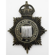 Northumberland Constabulary Night Helmet Plate - King's Crown