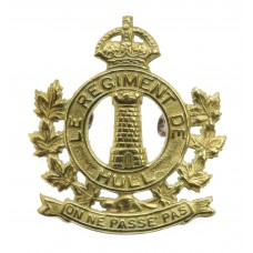 Canadian Le Regiment de Hull Cap Badge - King's Crown