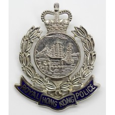 Royal Hong Kong Police Enamelled Cap Badge - Queen's Crown