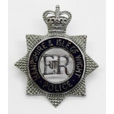 Hampshire & Isle of Wight Police Senior Officer's Enamelled Cap Badge - Queen's Crown