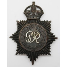 Gloucestershire Constabulary Night Helmet Plate GVIR - Kings Crown