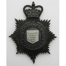 Cornwall Constabulary Night Helmet Plate - Queen's Crown