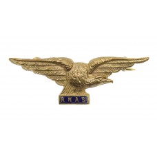 WWI Royal Naval Air Service (R.N.A.S.) Pilot's Wings Brass & Enamel Sweetheart Brooch