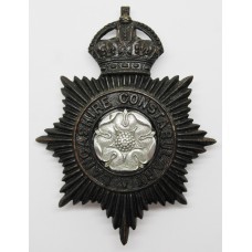 Lancashire Constabulary Night Helmet Plate - King's Crown