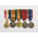 Contemporary Miniature WW1 1914-15 Star Trio, 1911 City of London Police Coronation Medal & 1937 Coronation Medal Group of Five