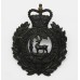 Berkshire Constabulary Black Wreath Helmet Plate - Queen's Crown