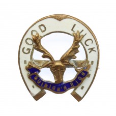 Seaforth Highlanders Brass & Enamel Good Luck Horseshoe Sweetheart Brooch