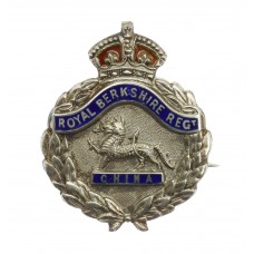 Royal Berkshire Regiment Sterling Silver & Enamel Sweetheart Brooch