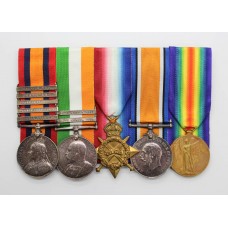 Queen's South Africa (5 Clasps), King's South Africa (2 Clasps), 1914-15 Star, British War & Victory Medal Group of Five - Cpl. C. Seymour, South Lancashire Regiment