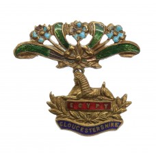 Gloucestershire Regiment Brass & Enamel Sweetheart Brooch
