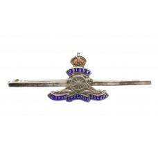 Royal Artillery Silver & Enamel Sweetheart Brooch/Tie Pin - King's Crown