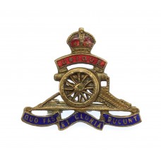 WW1 Royal Artillery Brass & Enamel Sweetheart Brooch (Revolving Wheel).