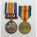 WW1 British War & Victory Medal Pair - Lieut. G.B.C. Way, South Lancashire Regiment attached Royal Flying Corps - Seriously Injured on Returning from an Operational Patrol in July 1917