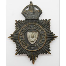 Portsmouth City Police Night Helmet Plate - King's Crown