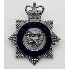 Leeds City Police Senior Officer's Enamelled Cap Badge - Queen's 