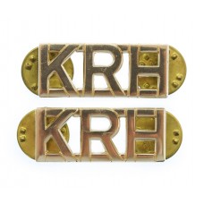 Pair of King's Royal Hussars (KRH) Anodised (Staybrite) Shoulder 