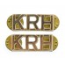 Pair of King's Royal Hussars (KRH) Anodised (Staybrite) Shoulder Titles